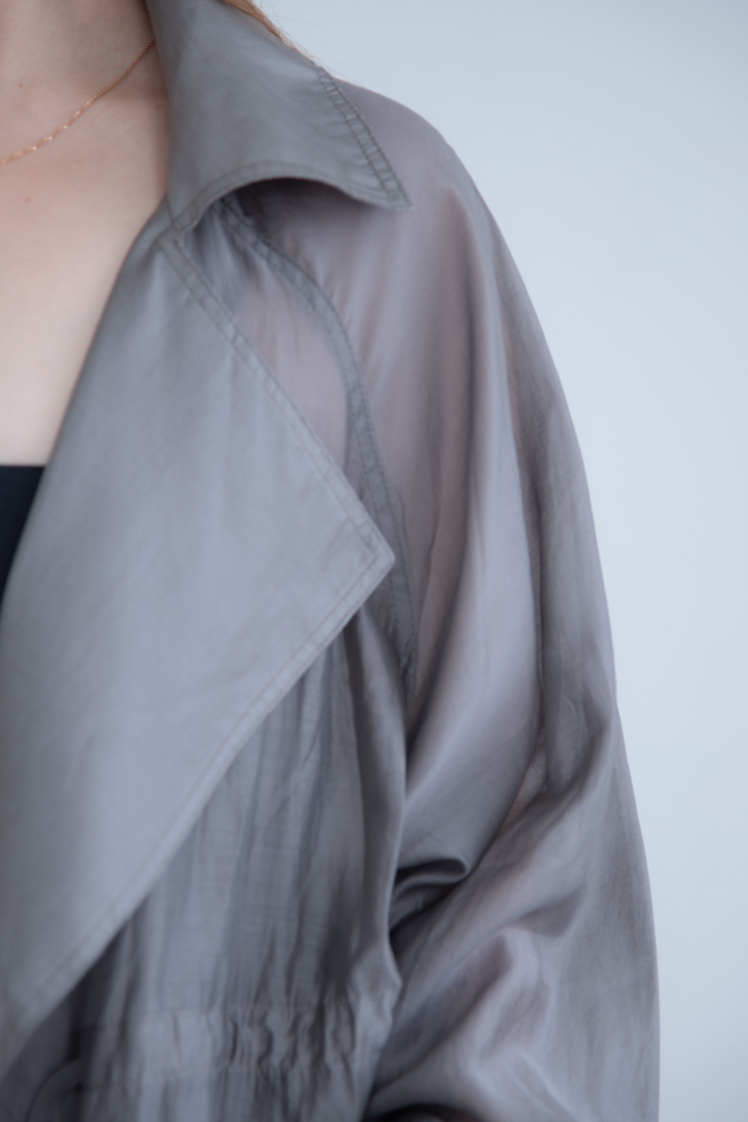 Sheer Drawstring Blazer Jacket