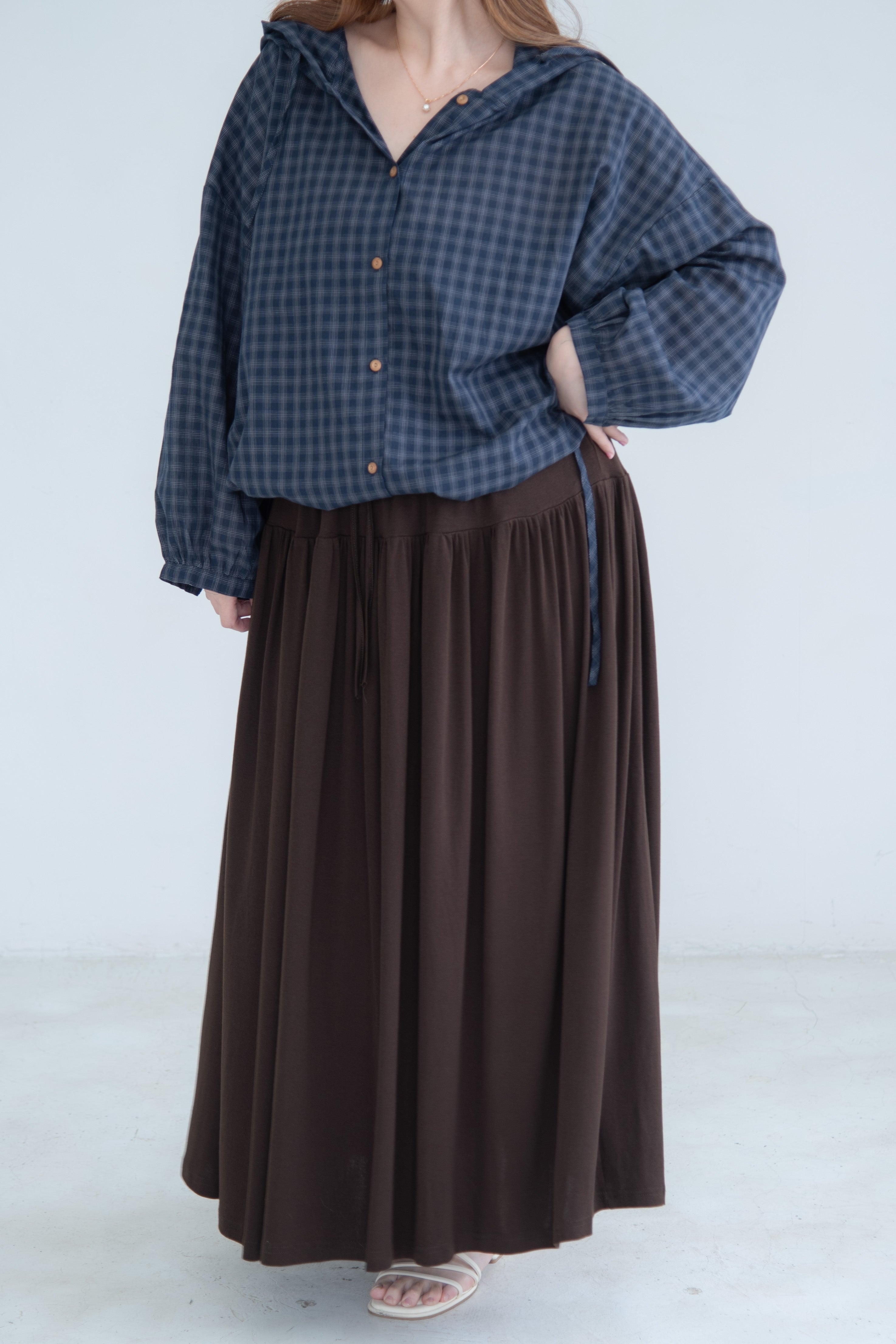 Hooded Check Cropped Jacket
