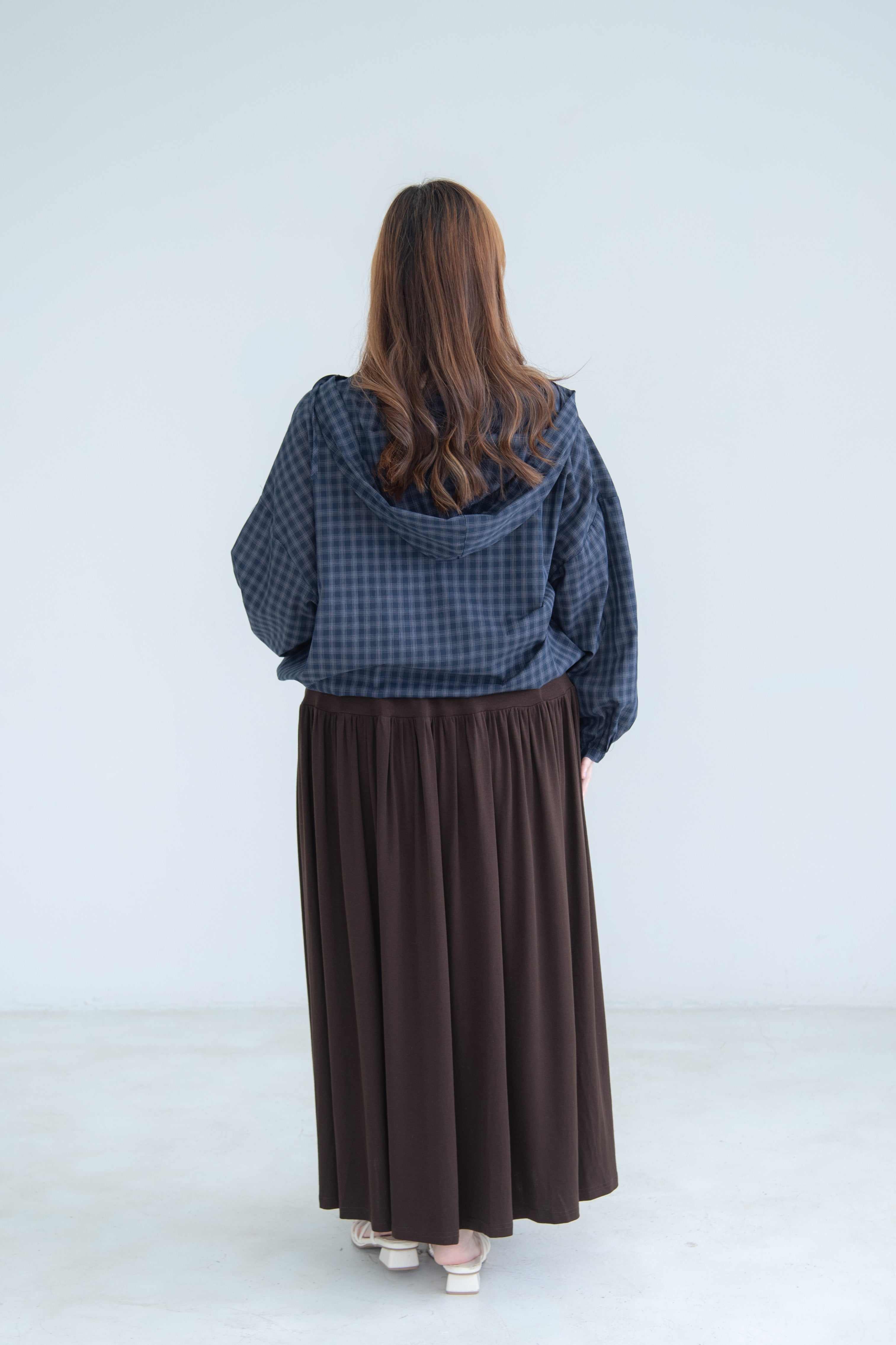 Hooded Check Cropped Jacket