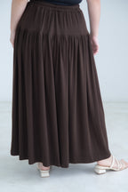 Draped A-Line Maxi Skirt
