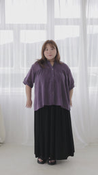 Linen Blend V-Neck Top