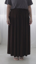 Draped A-Line Maxi Skirt
